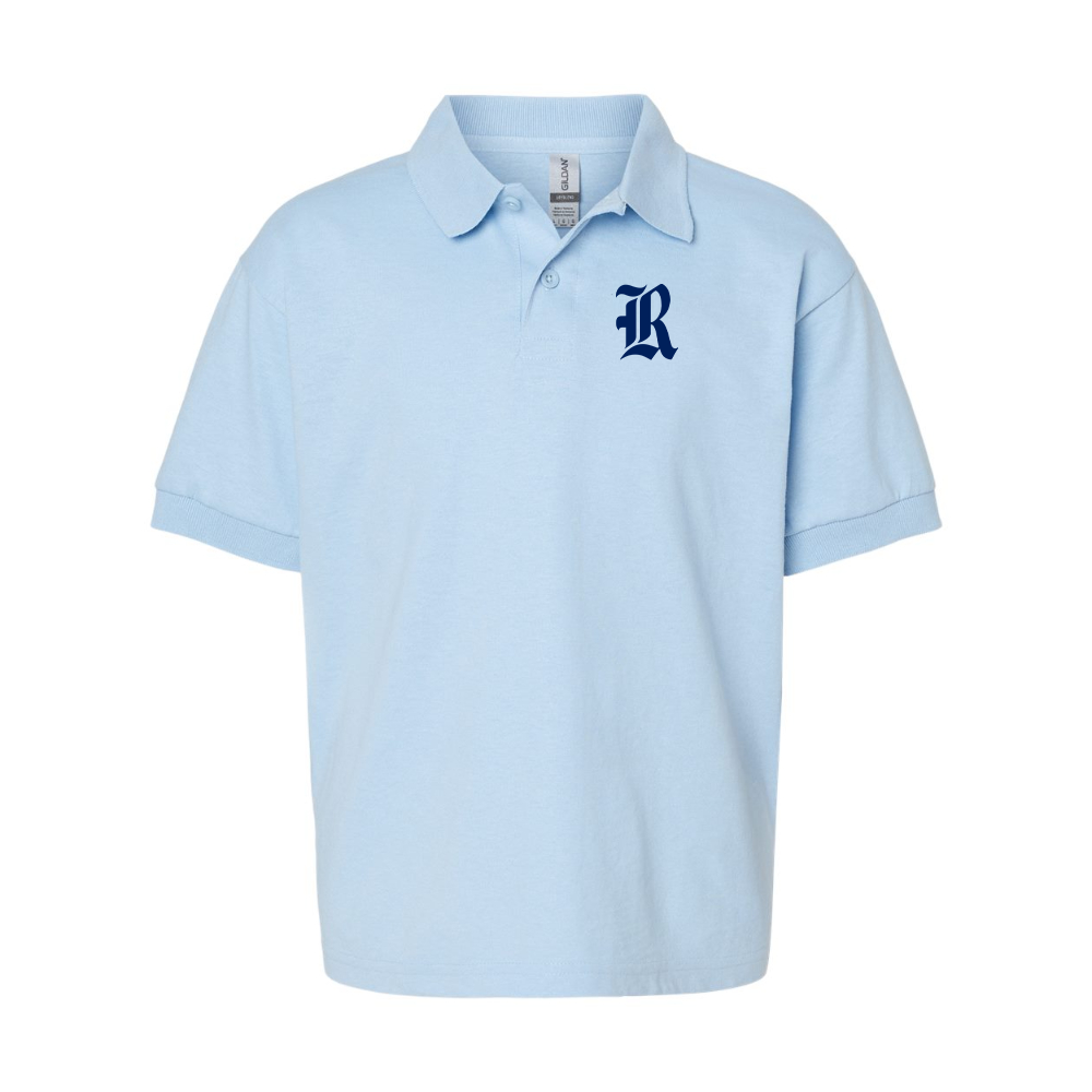 Youth Rice Owls Logo Gildan Dry Blend Jersey Polo
