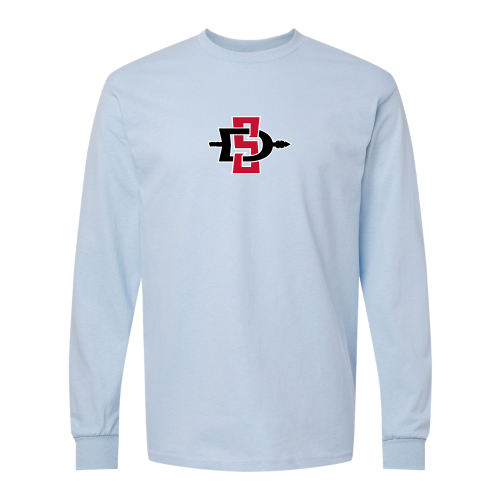Men's San Diego State Aztecs Logo Gildan Heavy Cotton Long Sleeve T-Shirt