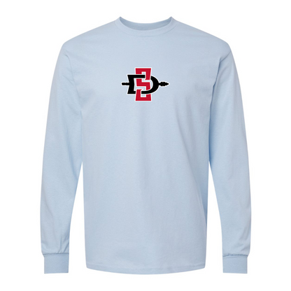 Men's San Diego State Aztecs Logo Gildan Heavy Cotton Long Sleeve T-Shirt