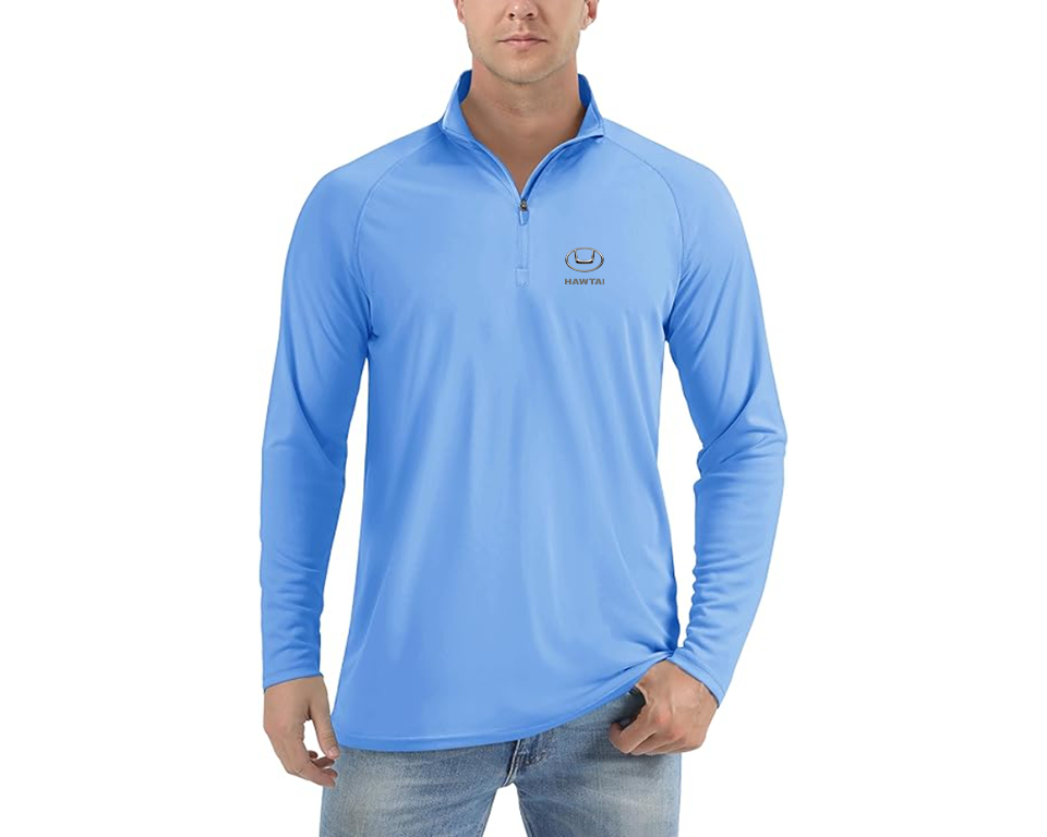 Men’s Hawta Logo Lightweight Quarter-Zip Athletic Shirt Long Sleeve Performance Wear