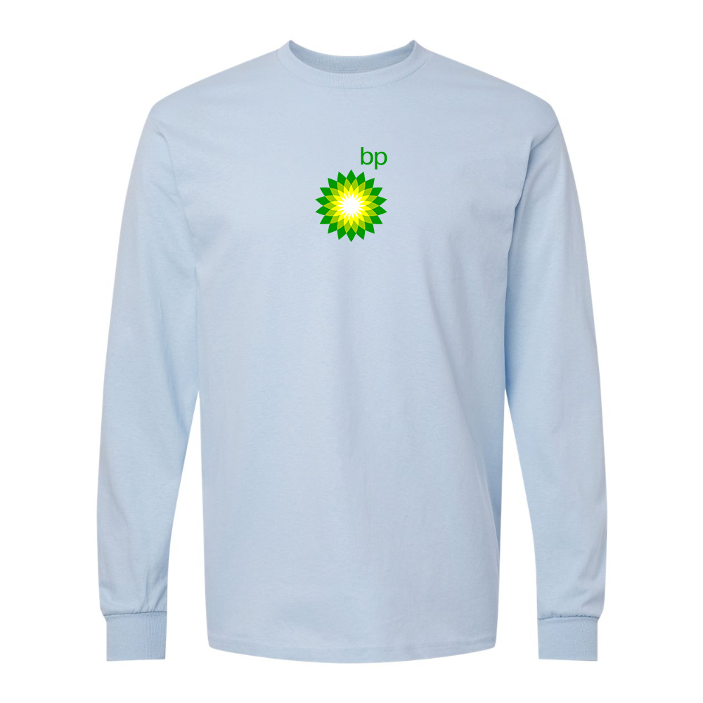 Men's BP Oil Logo Gildan Heavy Cotton Long Sleeve T-Shirt