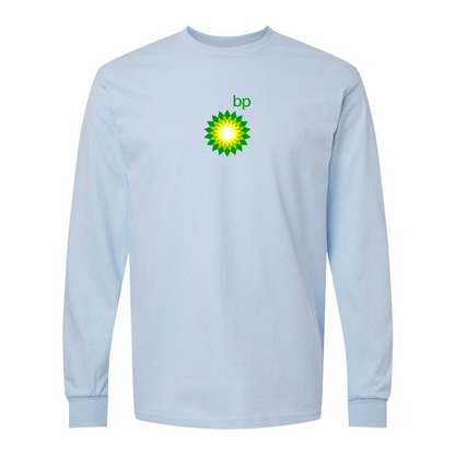 Men's BP Oil Logo Gildan Heavy Cotton Long Sleeve T-Shirt