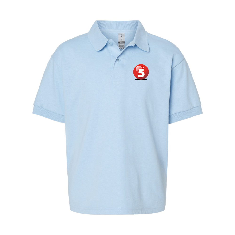 Youth ABC TV5 Logo Gildan Dry Blend Jersey Polo