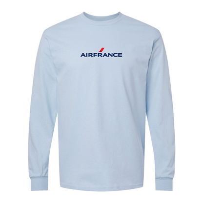 Men's Air France Logo Gildan Heavy Cotton Long Sleeve T-Shirt