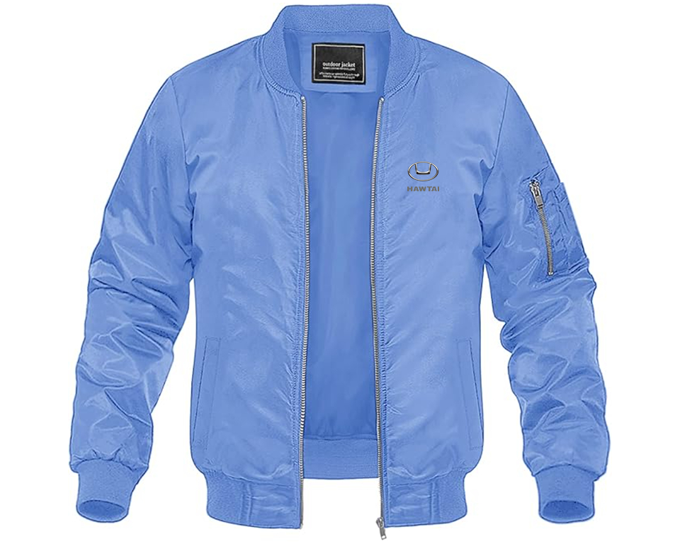 Men's Hawta Logo Lightweight Bomber Jacket Windbreaker Softshell Varsity Jacket Coat