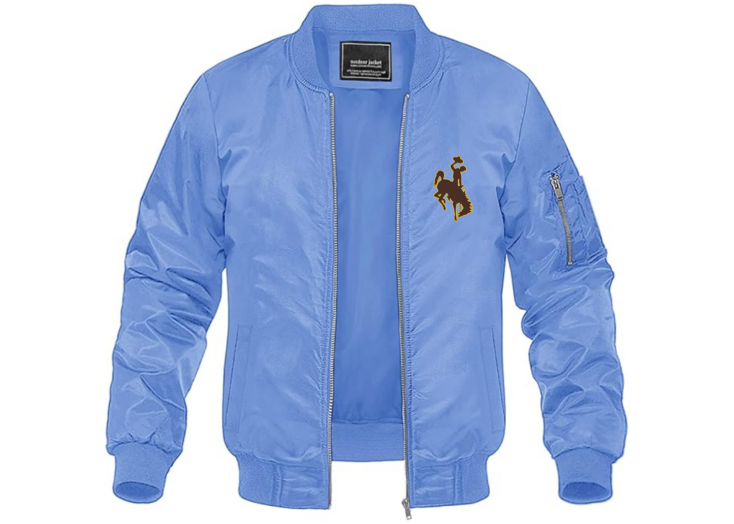 Men's Wyoming Cowboys Lightweight Bomber Jacket Windbreaker Softshell Varsity Jacket Coat