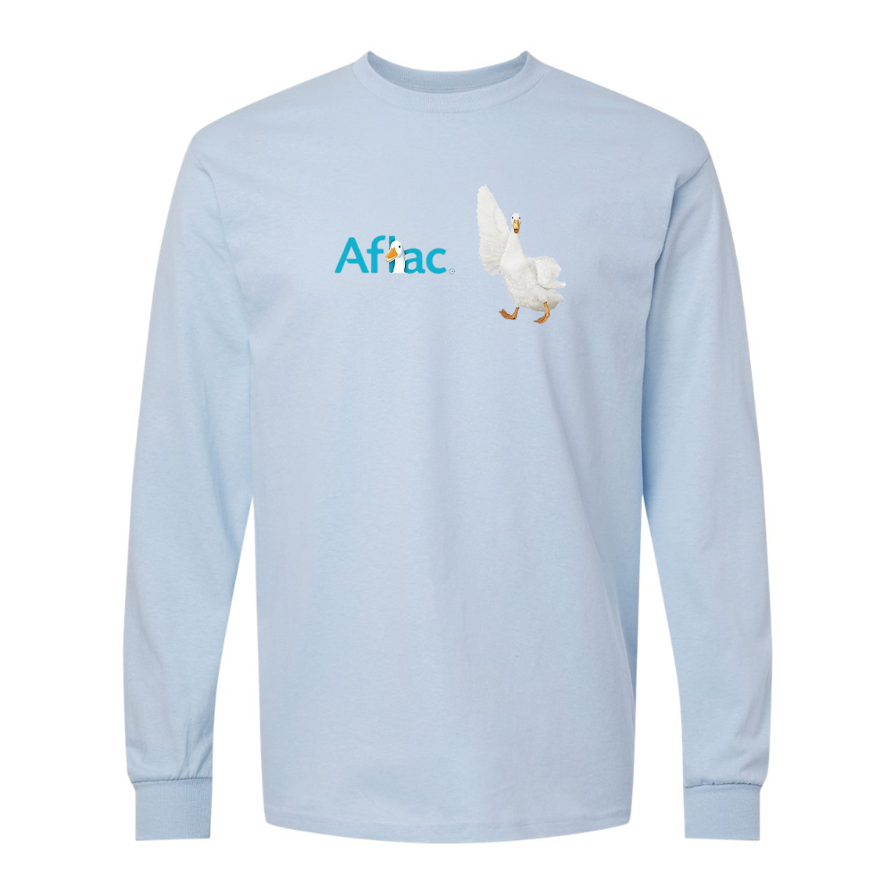 Men's Aflac Logo and Duck Gildan Heavy Cotton Long Sleeve T-Shirt