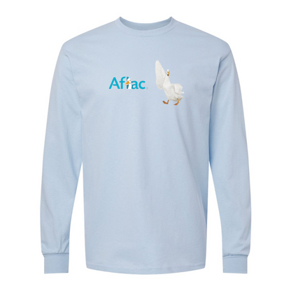 Men's Aflac Logo and Duck Gildan Heavy Cotton Long Sleeve T-Shirt