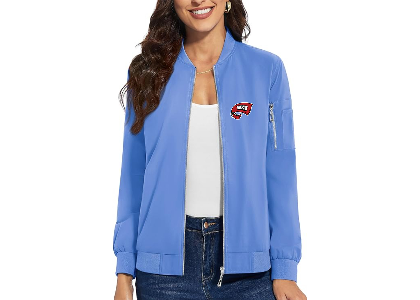 Women's Western Kentucky Hilltoppers Premium Bomber Jacket with Polished Detailing and Functional Sleeve Pocket Modern Luxury Outerwear