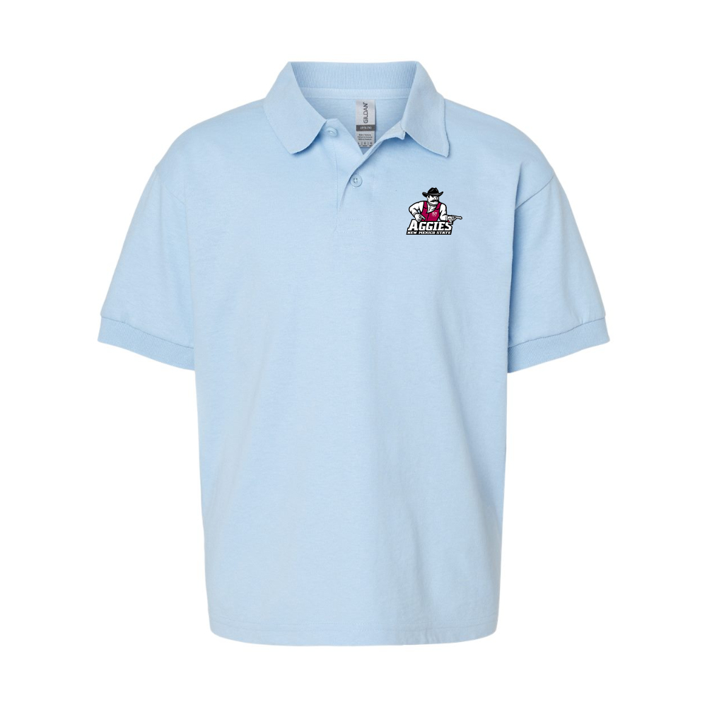 Youth Aggies New Mexico State Logo Gildan Dry Blend Jersey Polo