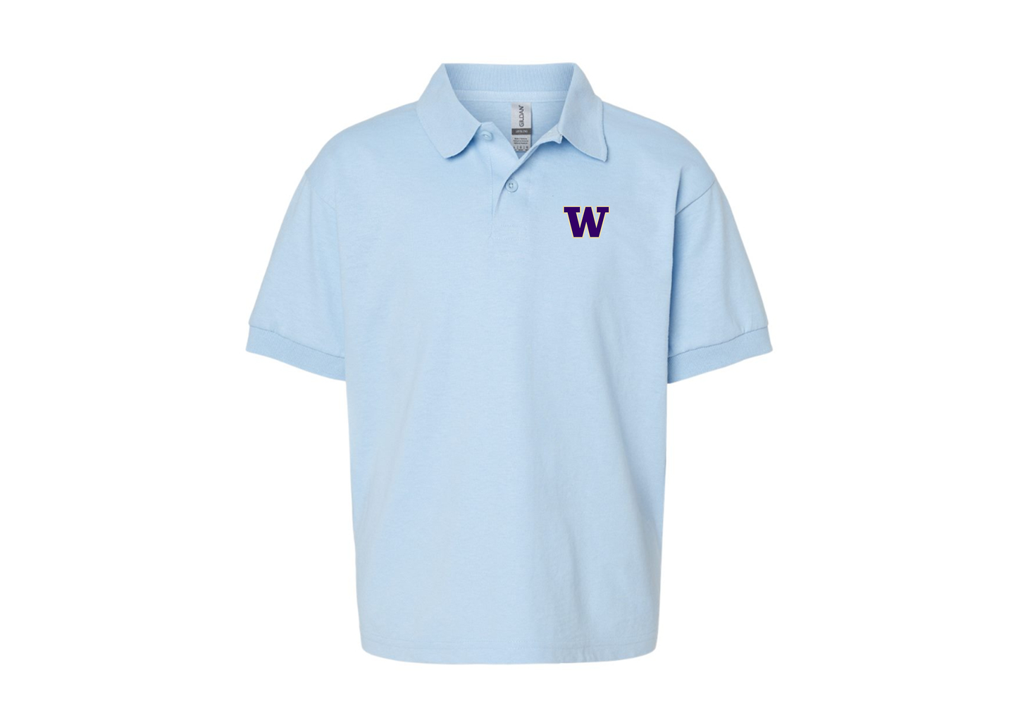 Youth Washington Huskies Gildan Dry Blend Jersey Polo