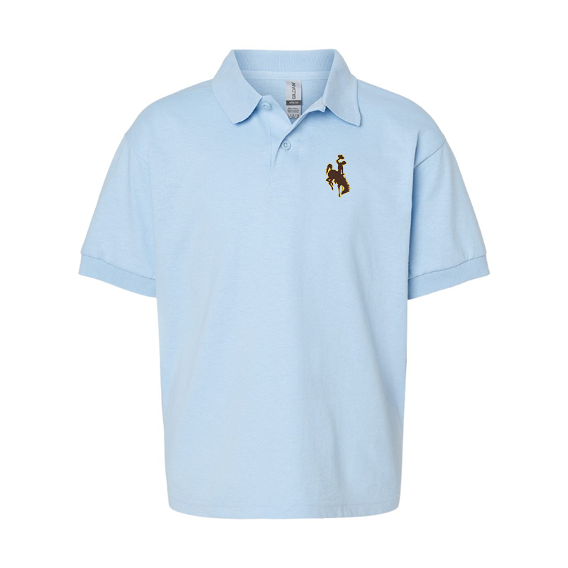 Youth Wyoming Cowboys Gildan Dry Blend Jersey Polo