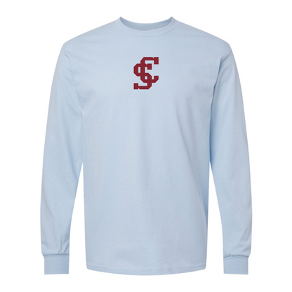 Men's Santa Clara Broncos Logo  Gildan Heavy Cotton Long Sleeve T-Shirt