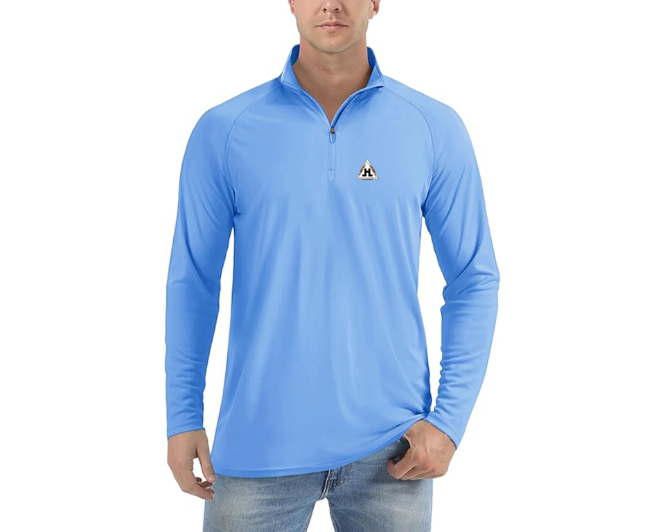 Men’s Hansa Logo Lightweight Quarter-Zip Athletic Shirt Long Sleeve Performance Wear