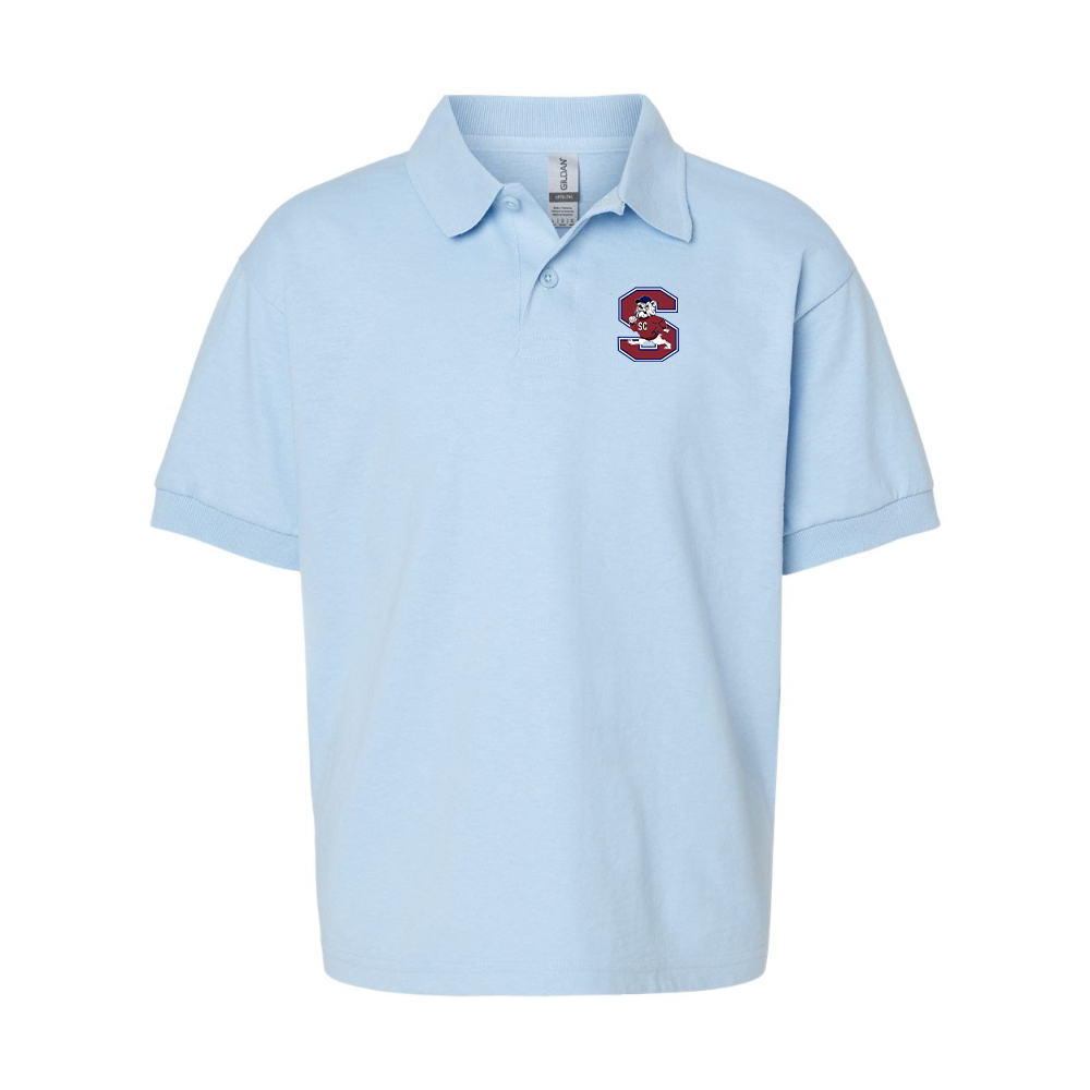 Youth South Carolina State Bulldogs Logo Gildan Dry Blend Jersey Polo