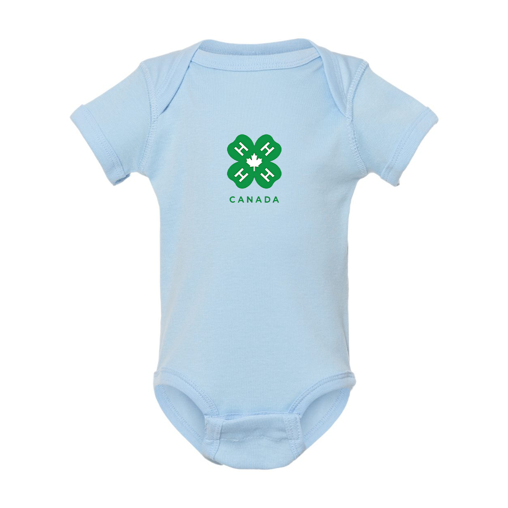 4H Canada Logo  Rabbit Skins Infant Baby Rib Bodysuit