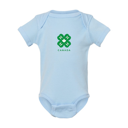 4H Canada Logo  Rabbit Skins Infant Baby Rib Bodysuit