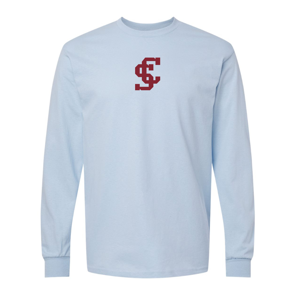 Men's Santa Clara Broncos Logo Gildan Heavy Cotton Long Sleeve T-Shirt