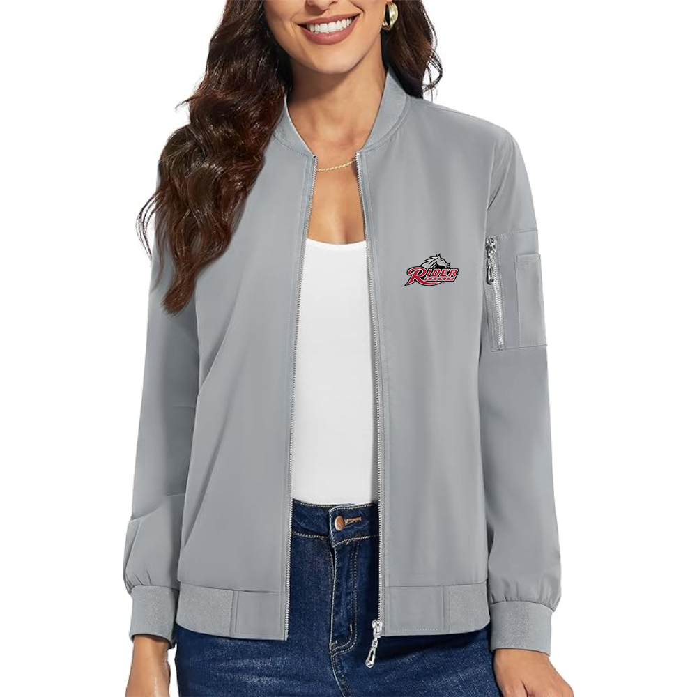 Women's Rider Broncs Logo Premium Bomber Jacket with Polished Detailing and Functional Sleeve Pocket Modern Luxury Outerwear