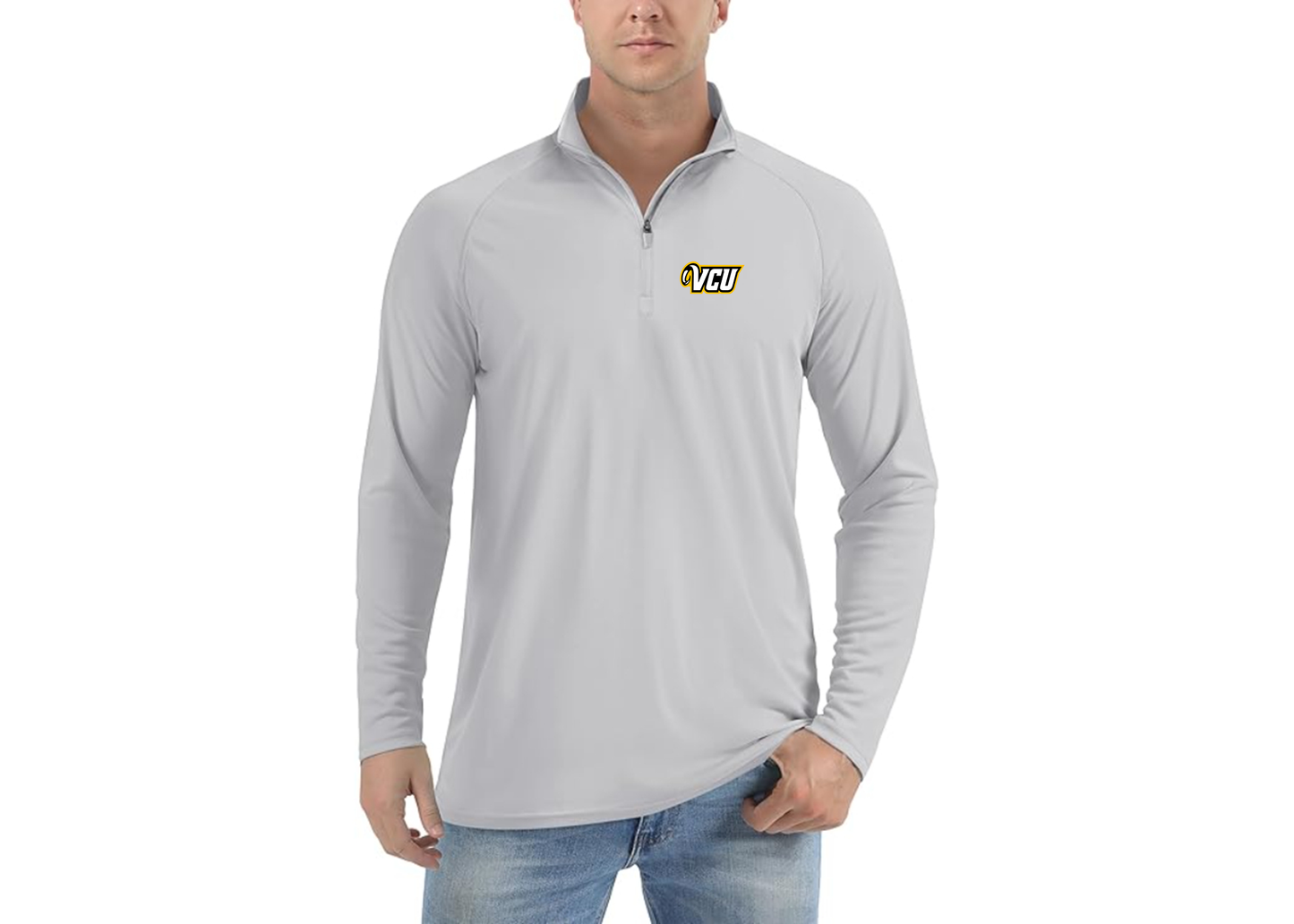 Men's Virginia Commonwealth Rams Lightweight Quarter-Zip Athletic Shirt Long Sleeve Performance Wear
