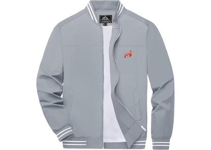 Men's NRJ 12 Logo Lightweight Zip-Up Ribbed Collar and Cuffs Bomber Jacket