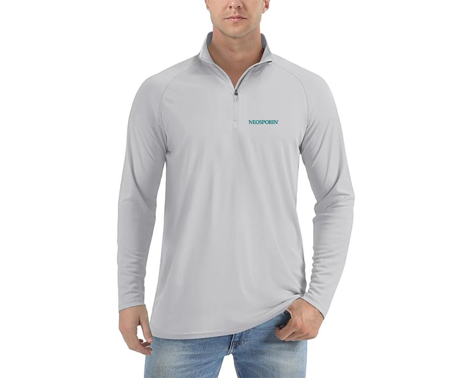 Men's Neosporin Logo Lightweight Quarter-Zip Athletic Shirt Long Sleeve Performance Wear