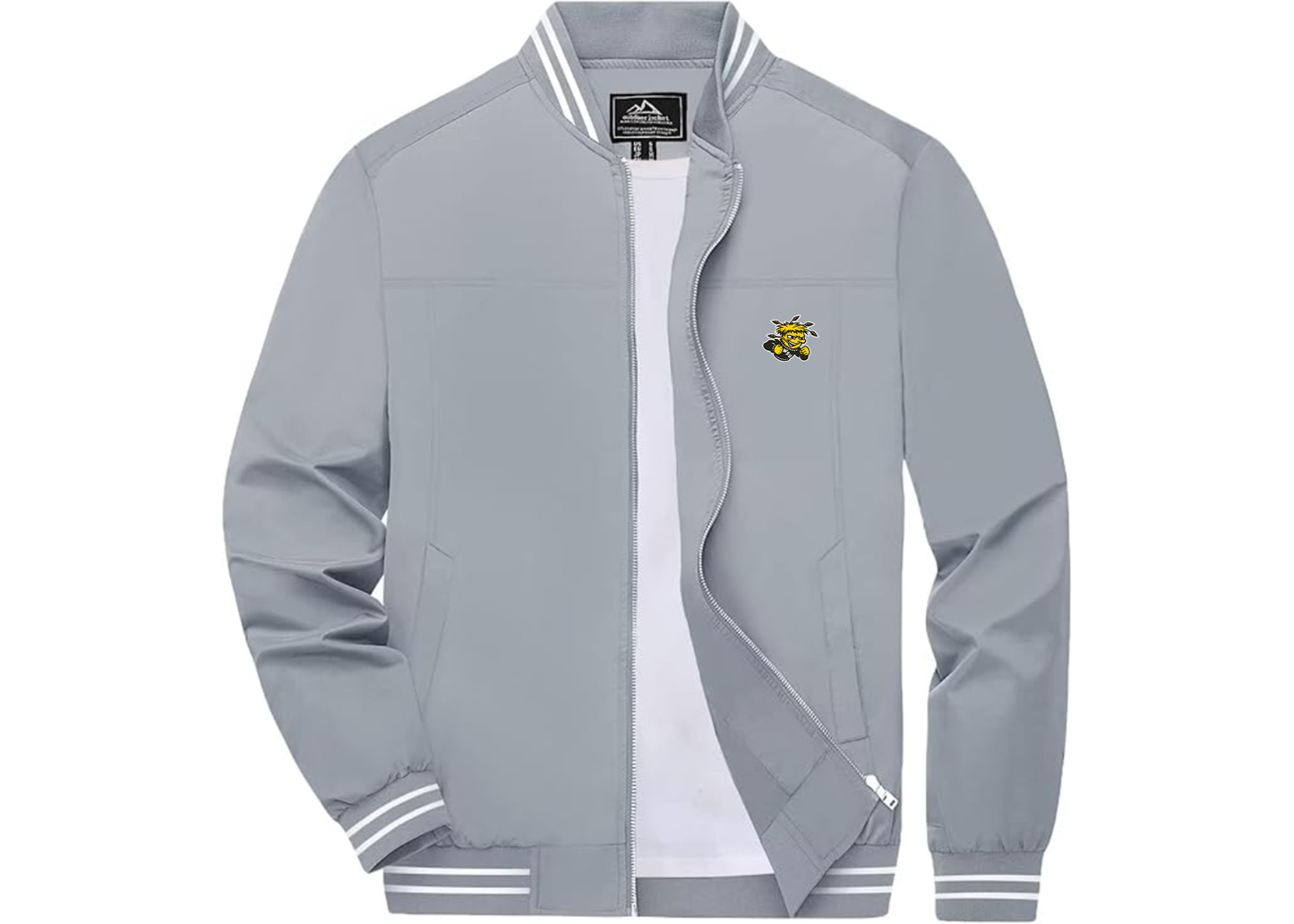 Men's Wichita State Shockers Lightweight Zip-Up Ribbed Collar and Cuffs Bomber Jacket