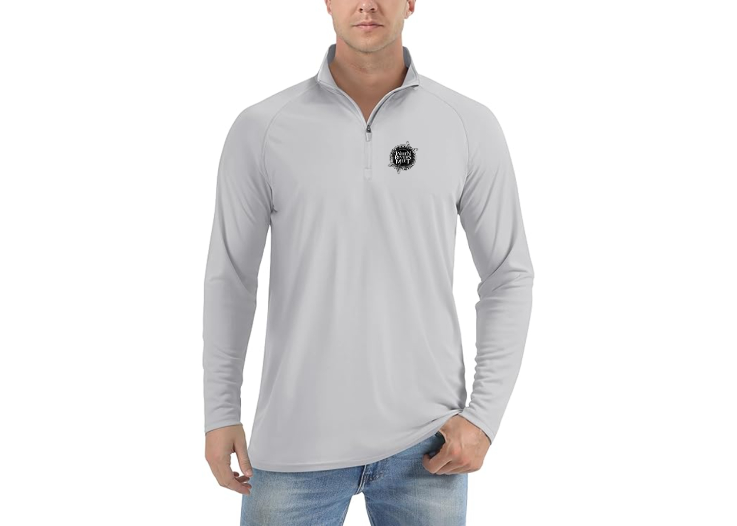 Men's When Rivers Meet Lightweight Quarter-Zip Athletic Shirt Long Sleeve Performance Wear