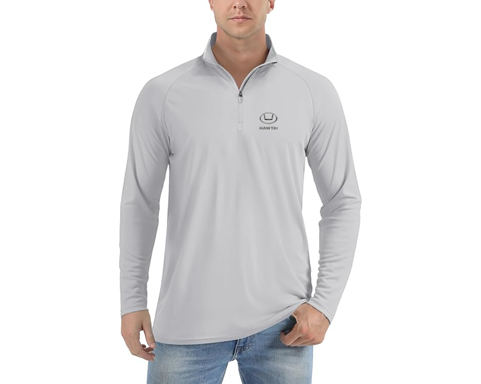 Men’s Hawta Logo Lightweight Quarter-Zip Athletic Shirt Long Sleeve Performance Wear