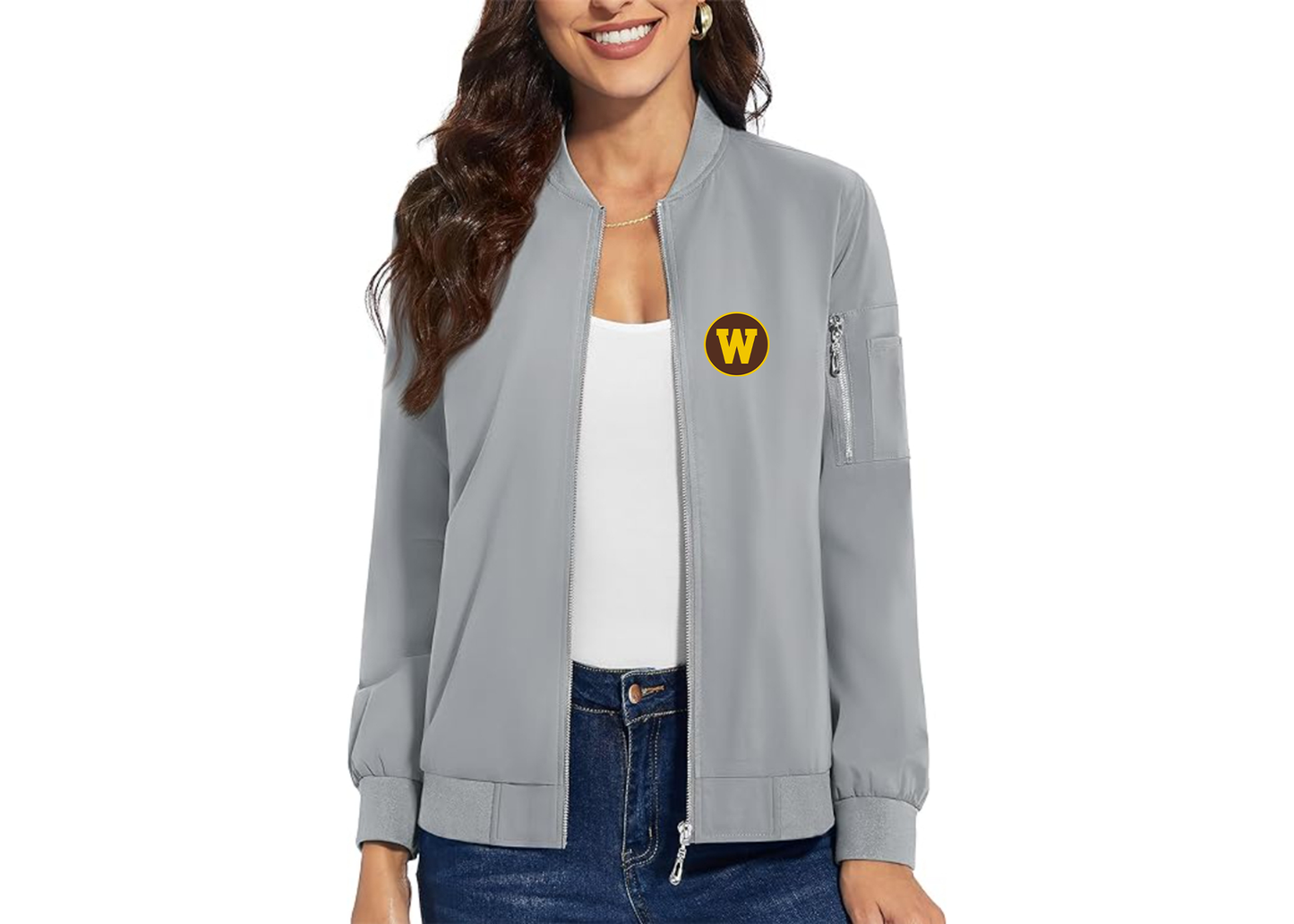 Women's Western Michigan Broncos Premium Bomber Jacket with Polished Detailing and Functional Sleeve Pocket Modern Luxury Outerwear