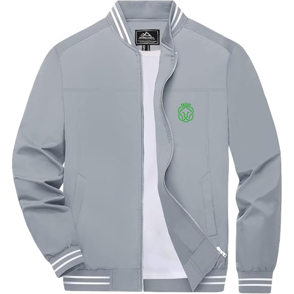 Men's Ahold Delhaize Symbol Lightweight Zip-Up Ribbed Collar and Cuffs Bomber Jacket