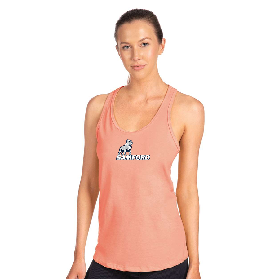 Women's Samford Bulldogs Logo Next Level Ideal Racerback Tank