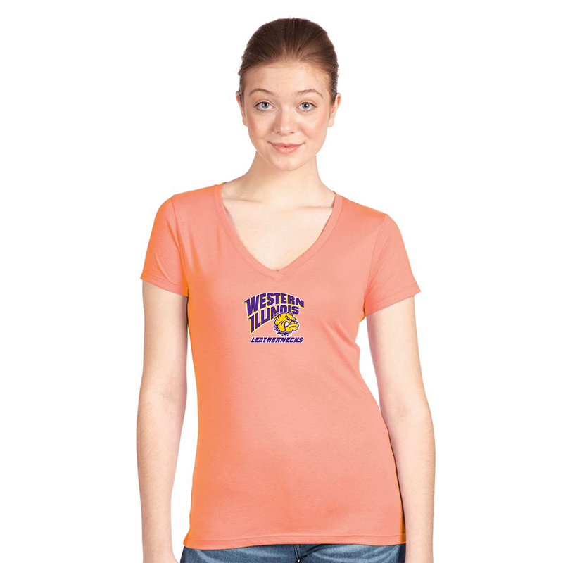Women's Western Illinois Leathernecks Next Level V-Neck T-Shirt