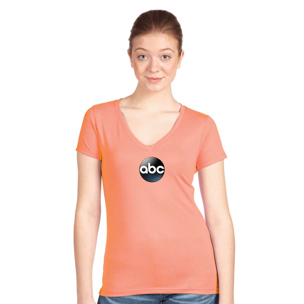 Women's Abc Logo  Next Level V-Neck T-Shirt
