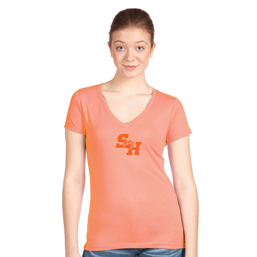 Women's Sam Houston State Bearkats Logo Next Level V-Neck T-Shirt