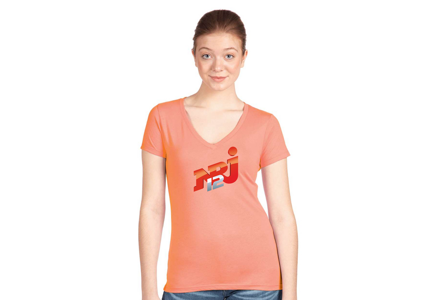 Women's  NRJ 12 Logo Next Level V-Neck T-Shirt