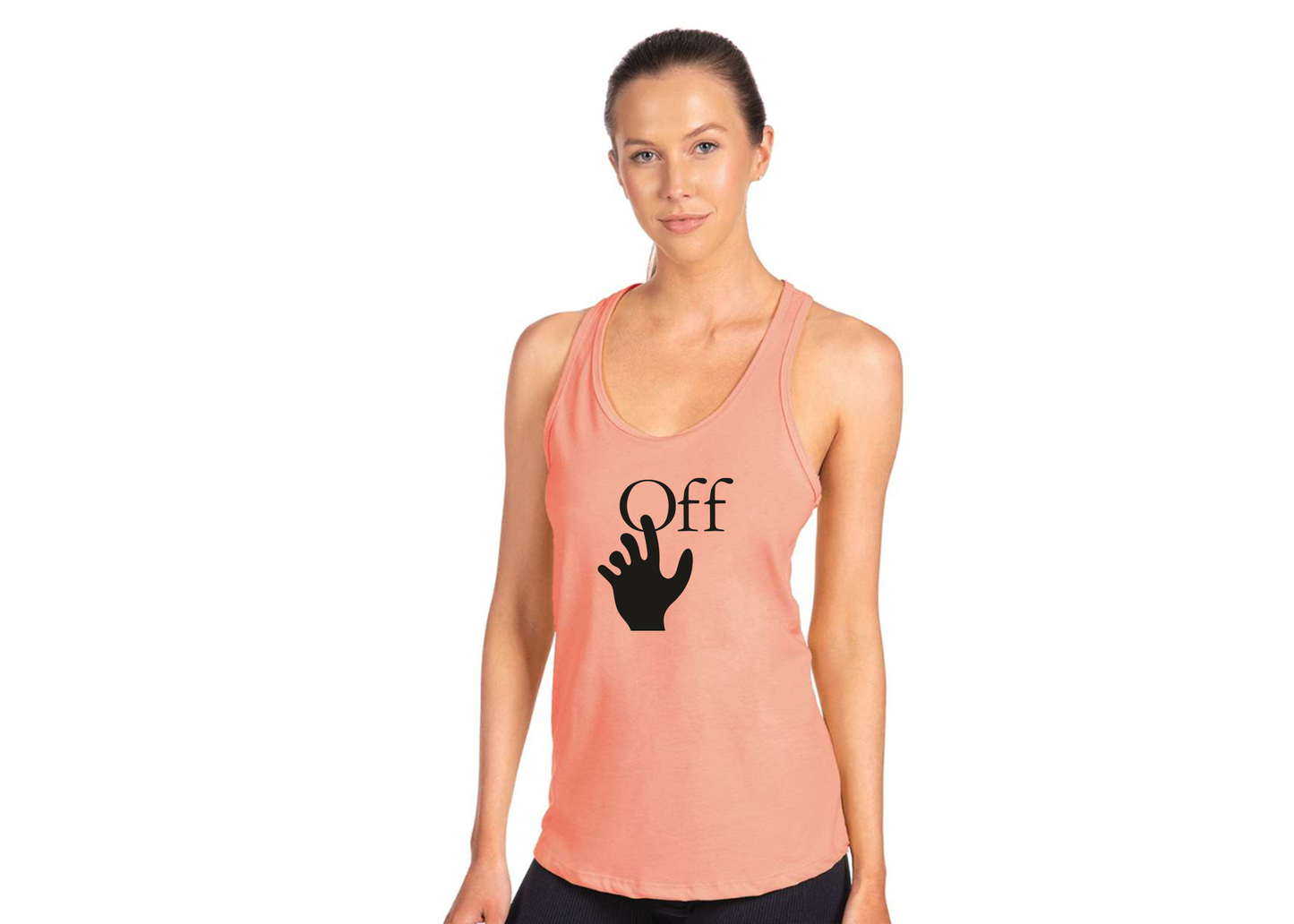Women's Off-White Hand Next Level Ideal Racerback Tank