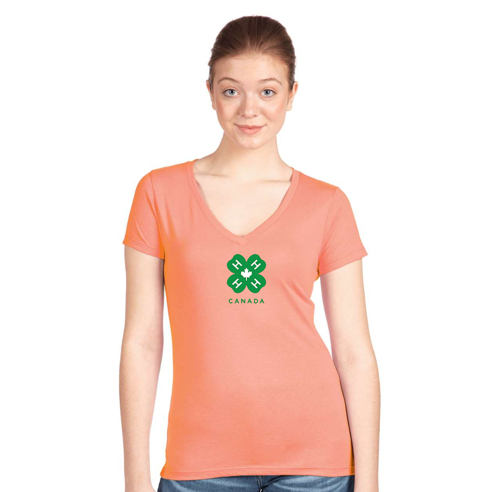 Women's 4H Canada Logo Next Level V-Neck T-Shirt