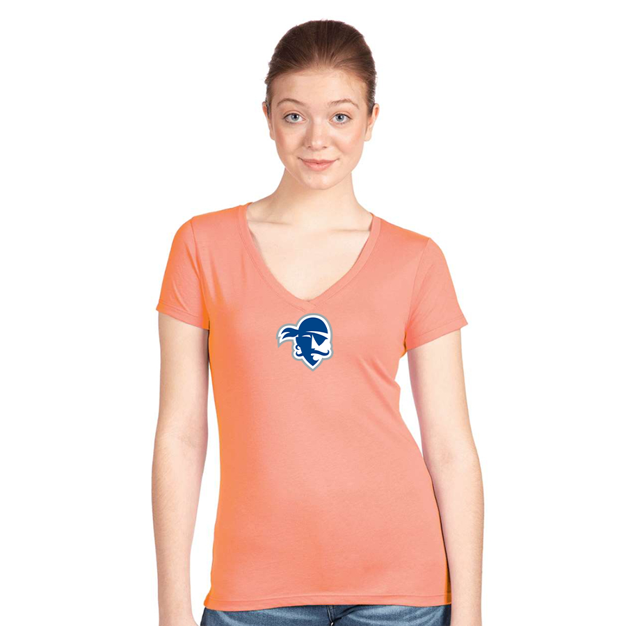 Women's Seton Hall Pirates Logo Next Level V-Neck T-Shirt