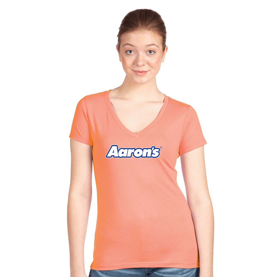 Women's Aaron_s Logo Next Level V-Neck T-Shirt