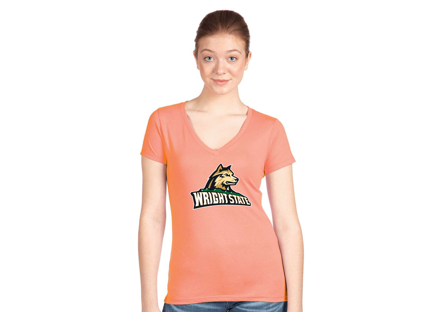 Women's Wright State Raiders Next Level V-Neck T-Shirt