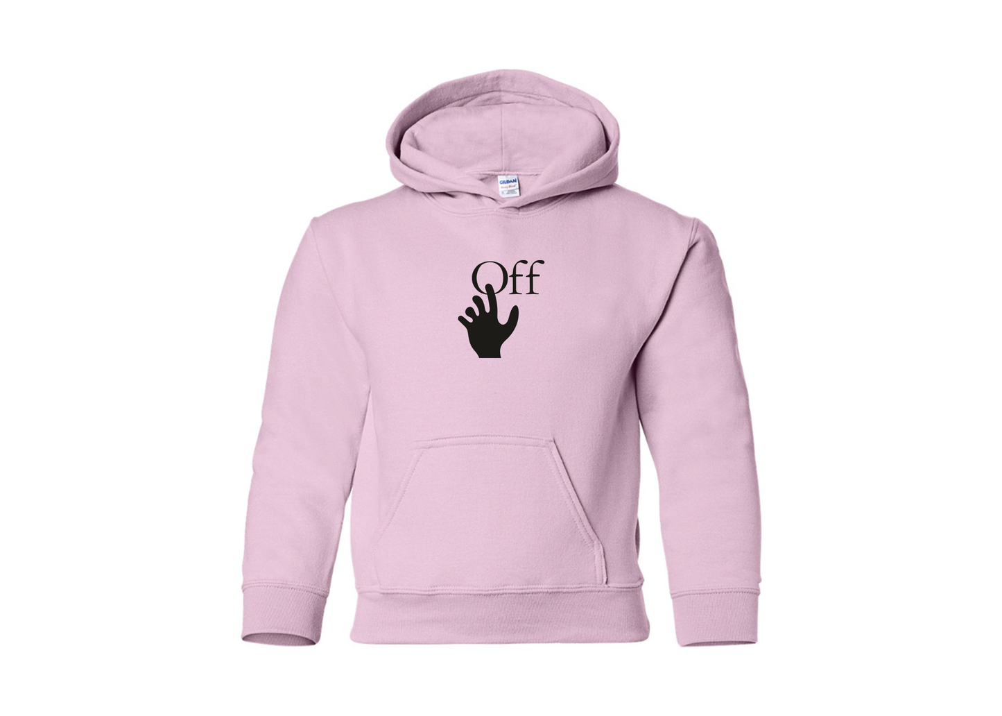 Youth Off-White Hand Gildan Heavy Blend  Hooded Sweatshirt