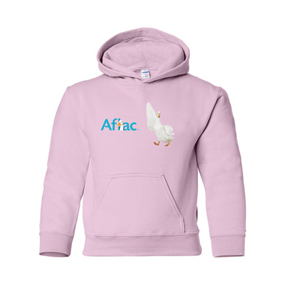 Youth Aflac Logo and Duck Gildan Heavy Blend  Hooded Sweatshirt