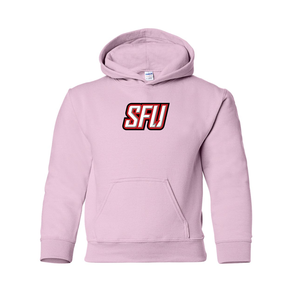 Youth Saint Francis Red Flash Logo Gildan Heavy Blend  Hooded Sweatshirt