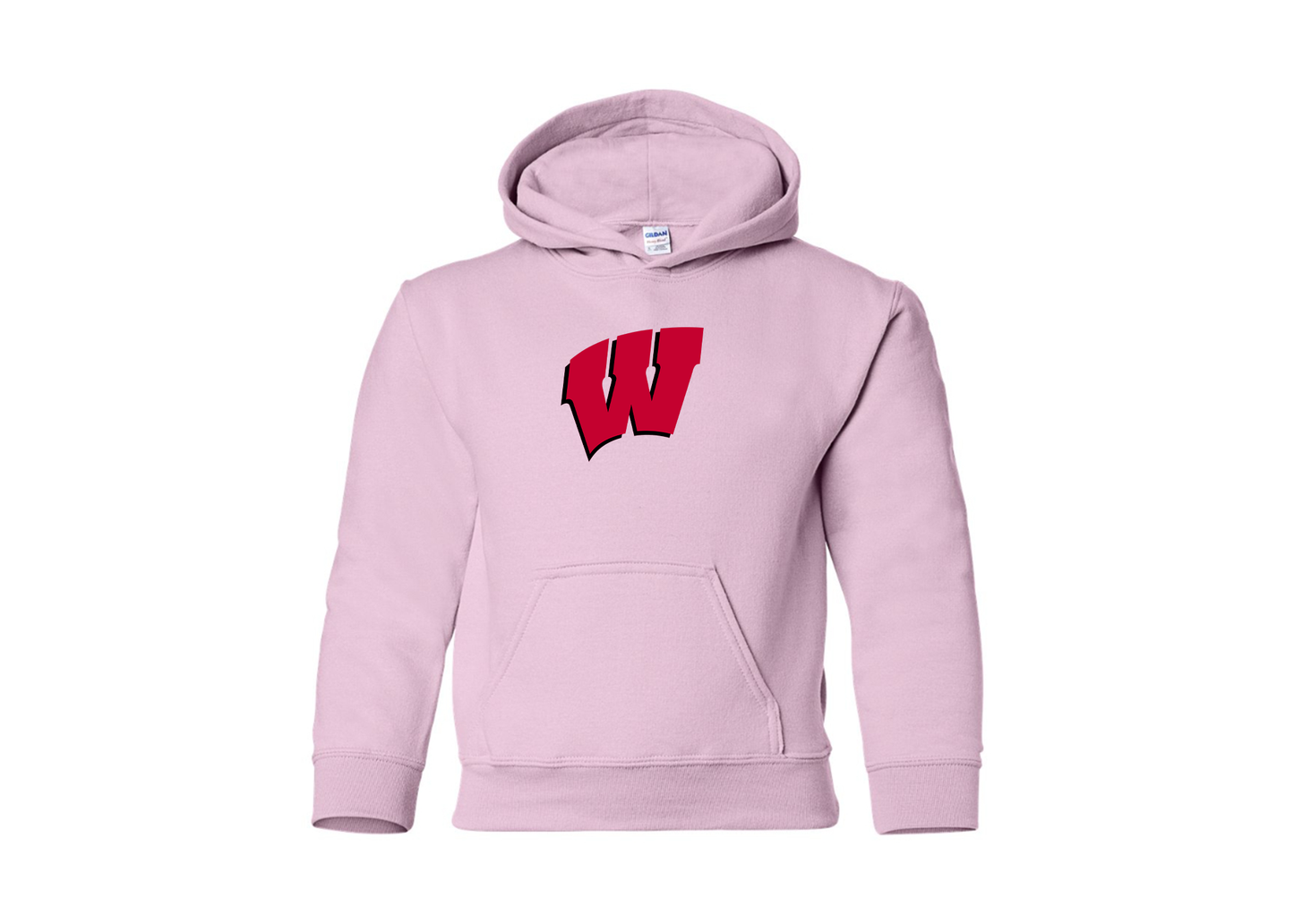 Youth Wisconsin Badgers Gildan Heavy Blend  Hooded Sweatshirt