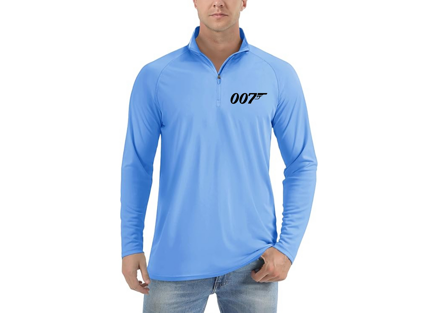 007 James Bond Movie - Lightweight Quarter-Zip Athletic Shirt – Long Sleeve Polyester Wear