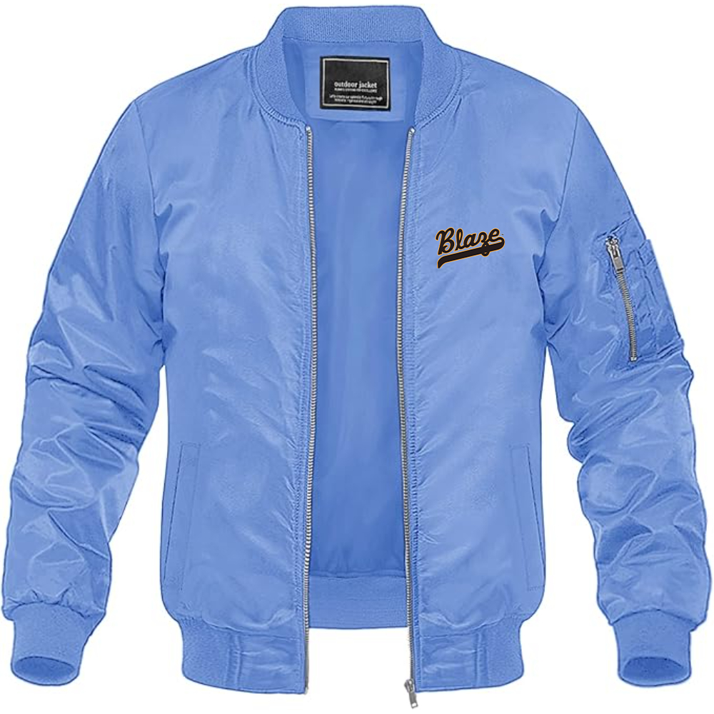 Men's Bakersfield Blaze Logo Lightweight Bomber Jacket Windbreaker Softshell Varsity Jacket Coat