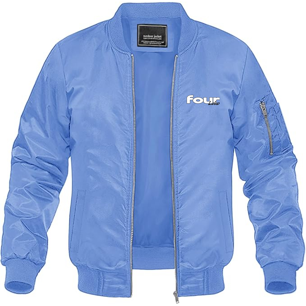 Men's Four Loko Logo Lightweight Bomber Jacket Windbreaker Softshell Varsity Jacket Coat