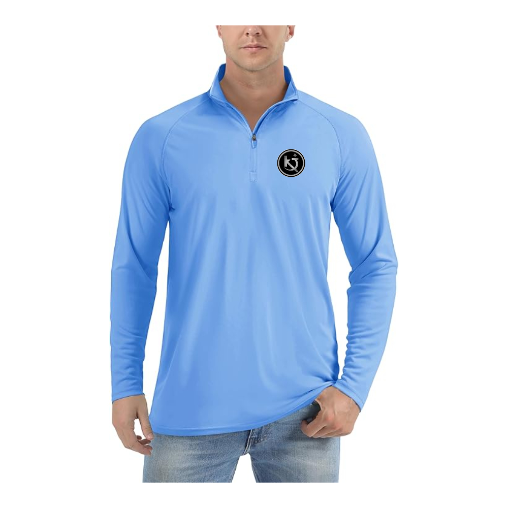 Men's Killing Joke Logo Lightweight Quarter-Zip Athletic Shirt Long Sleeve Performance Wear