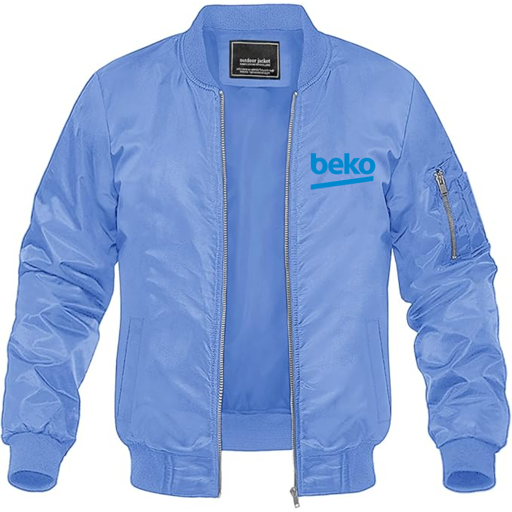Men's Beko Logo Lightweight Bomber Jacket Windbreaker Softshell Varsity Jacket Coat